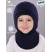 Шапка шлем зимняя для мальчика, синий, темно-синий, 46-48, Поляярик