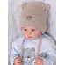 Шапка для малыша, бежевый, бежевый меланж, 40-42, Поляярик