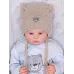 Шапка для малыша, бежевый, бежевый меланж, 40-42, Поляярик