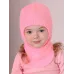 Шапка шлем зимняя для девочки, розовый меланж, 46-48, Поляярик