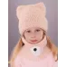 Шапка вязаная теплая и снуд двойной, светло-бежевый, 48-50, Поляярик