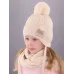 Шапка зимняя на завязках со снудом, светло-бежевый, 50-52, Поляярик