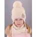Шапка зимняя на завязках со снудом, светло-бежевый, 50-52, Поляярик