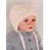 Шапочка вязаная на завязках демисезонная, светло-бежевый, 42-44, Поляярик