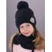 Шапка зимняя на завязках со снудом, темно-синий, 50-52, Поляярик
