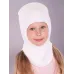 Шапка шлем зимняя для девочки, белый, 48-50, Поляярик