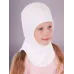 Шапка шлем зимняя для девочки, белый, 48-50, Поляярик
