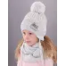 Шапка зимняя на завязках со снудом, светло-серый, серый, 50-52, Поляярик