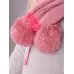Шапка демисезонная с хлопковым подкладом и шарфом, темно-розовый, 48-50, Поляярик