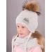 Шапка вязаная с утеплителем из синтепона и снуд, серый меланж, 50-52, Поляярик