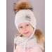 Шапка вязаная с утеплителем из синтепона и снуд, серый меланж, 50-52, Поляярик