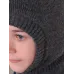 Шапка шлем зимняя с помпоном для мальчика, темно-серый, 50-52, Поляярик