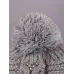 Шапка зимняя со снудом для девочки, серый меланж, 52-54, Поляярик