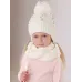 Шапка зимняя со снудом для девочки, молочный, 50-52, Поляярик