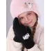 Варежки зимние, черный, 9-10 лет, Поляярик